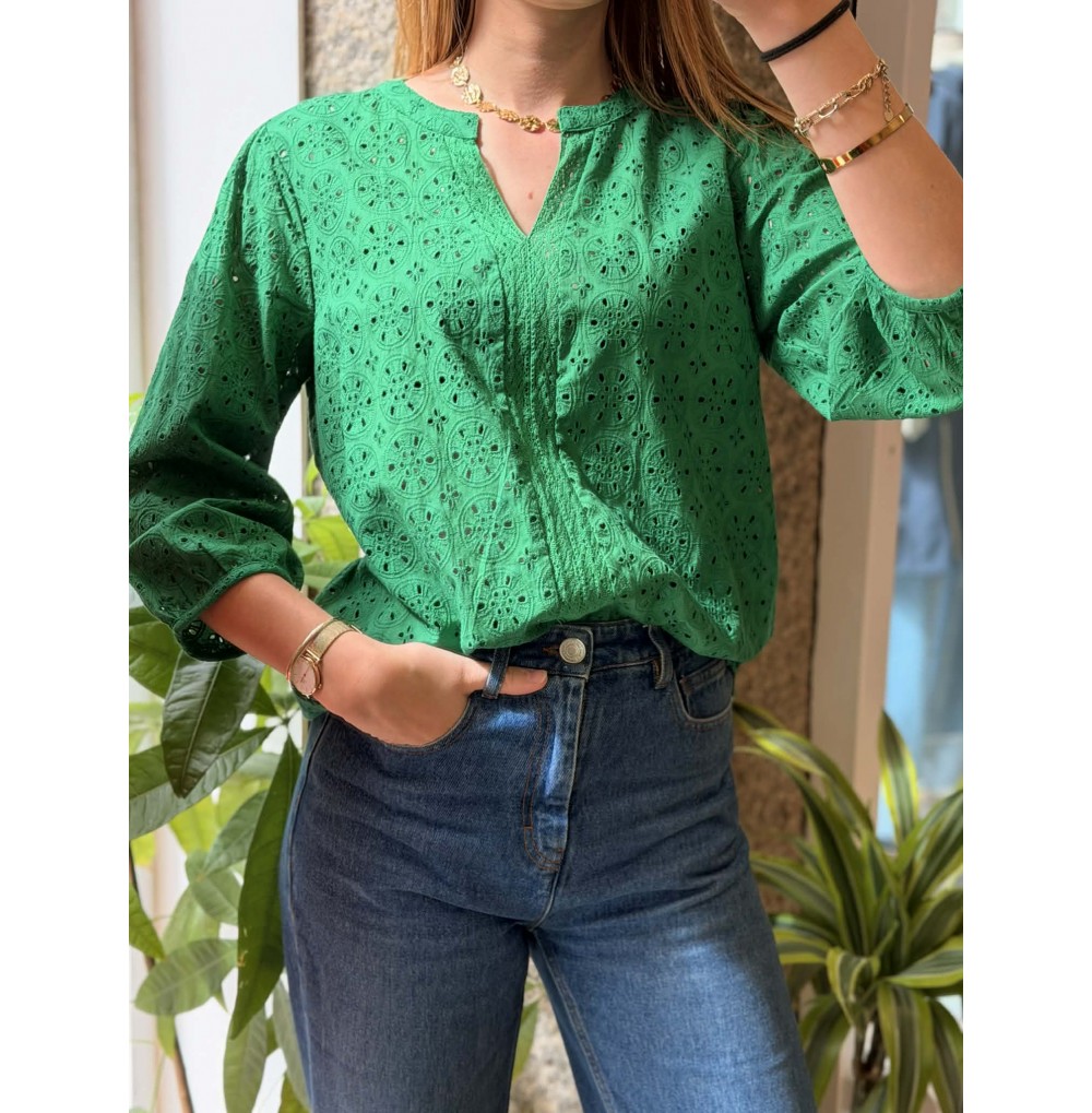 BLOUSE BRODEE ANGLAISE