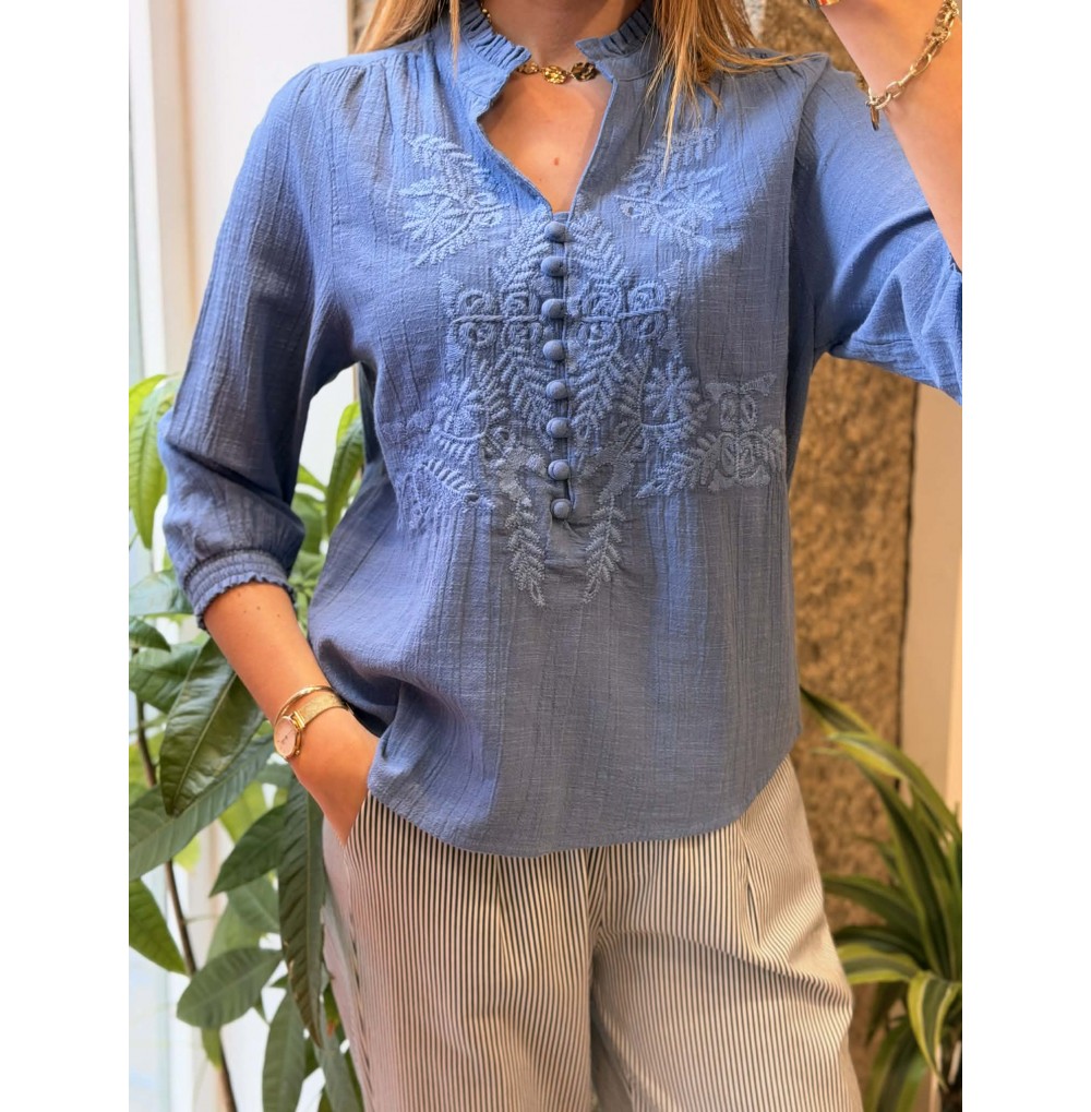 BLOUSE M3/4 BRODÉE